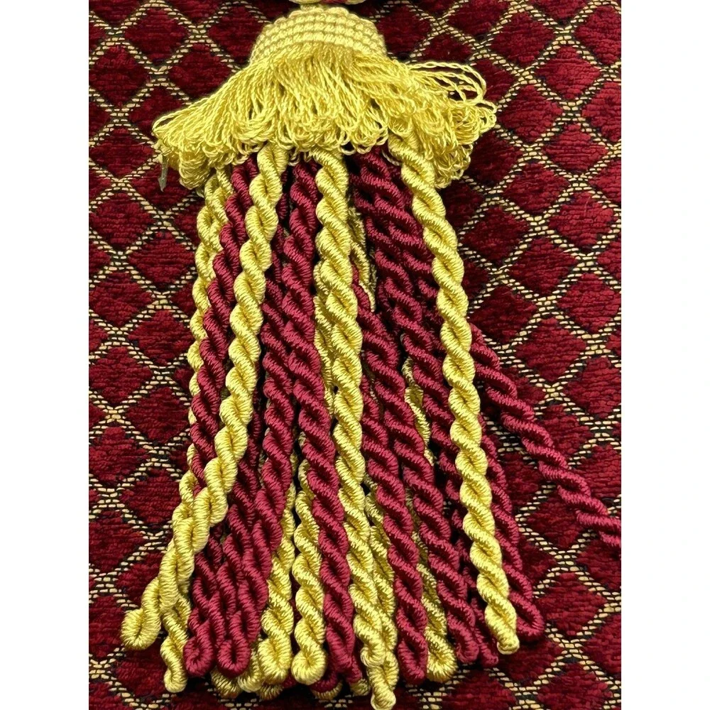 Dillards Trimmings Embroidered Christmas Stocking 21” Tassel Velvet VTG